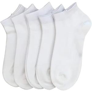 Women Viscose Bamboo Ankle Socks Low Cut Thin Sock Lightweight Pastal Color Soft Sock 5 Pairs