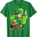 St Patricks Day Dabbing Leprechaun Boys Kids Men Gifts Dab T-Shirt Medium