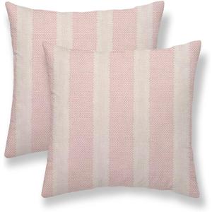 Pink Polka Dot Pillow Covers 24 x 24 Inch Set of 2 Boho Striped Decorative Outdoor Throw Pillow Covers Linen Modern Geometry Cushion Cases for Home Sofa Couch Living Room Decor