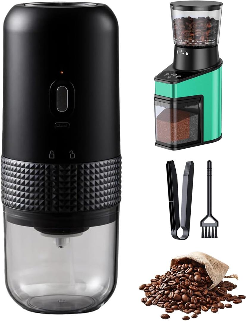 Artkoff Burr Coffee Grinder with 60 Grinding Settings, Electric Coffee Bean Grinder for Home Use with 60 Seconds Timer & 1-8 Cup, Touch Screen, Anti-static, Stainless Steel, Green