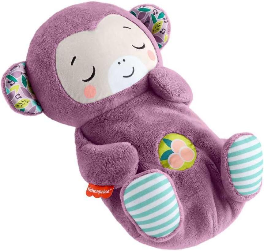 Fisher-Price Baby Toy Soothe n Snuggle Purple Monkey Plush Portable Sound Machine with Breathing Motion & Lights for Newborns Ages 0+ Months