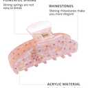 3Pcs Acrylic Hair Claw Clips - Medium Hair Clips Banana Clip for Women with RhinestonesStars Moon pattern