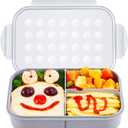 MISS BIG Bento Box for Kids, Leakproof Lunch Box, No BPAs & Chemical Dyes, M/W, D/W & Fridge Safe (1150ml Gray)