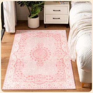 Istana 3x5 Area Rug - Pink Modern Rugs for Living Room 3x5 - Foldable Rugs for Bedroom/Living Room Rug - Stain Resistant Washable Rug - Eco-Friendly Small Area Rugs