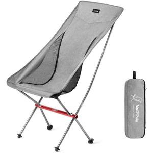 Naturehike Camping Chair, Foldable with Storage Bag, Outdoor Portable Chair for Adults, Lightweight, Supports 330lbs, Backpacking Chair for Fishing, Hiking, Beach, Lawn, Large
