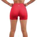 SUUKSESS Women Seamless Workout Sets Strappy Sports Bra High Waist Booty Shorts Outfits (Red, XS)