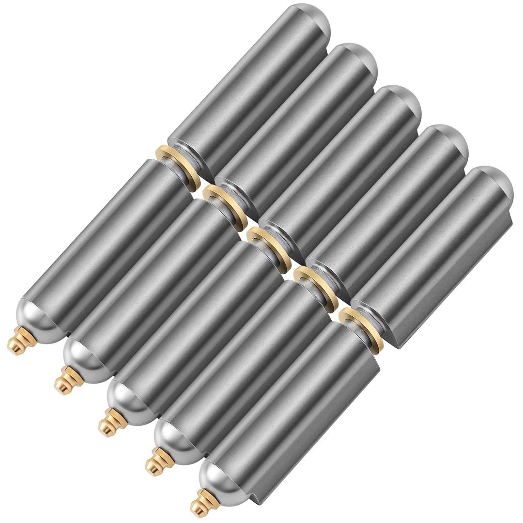 Zonon 5 Pcs 6 Inch BBQ Smoker Bullet Weld on Bullet Hinge Carbon Steel Weldable Barrel Hinges Heavy Duty for Swing Door Trailer Ramp (Zerk)