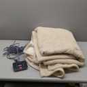 Westinghouse Electric Blanket Twin, Heated Blanket Twin Size with 10 Heating Levels and 1 to 12 Hours Heating Time Settings, Flannel to Sherpa Reversible, Machine Washable (62" x 84", Beige)