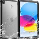 SUPFINE for Waterproof iPad (A16) 11th Generation Case & iPad 10th Generation Case, [Builtin Screen Protector] [IP68 Waterproof] Full Body Rugged Shockproof Protective Cover, Black/Clear