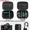 RAIACE Hard Case Compatible with Sony Alpha 7 II III IV/7R V Camera, for Nikon, for Canon, for Pentax and More. Mesh Pocket for Charger, Cables, Cards and Accessories. (case only) - Black
