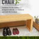 Bamboo Bench (Black, Short) 18 Inch Indoor Bench for Entryway, Living Room & Bedroom