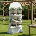 6FT Wooden Wedding Gift Display Arch, Original Design 4-Tier Champagne Wall | Party Favor Wall, Cupcake & Drink Shelf Backdrop for Reception, Ceremony, Baby Shower & Birthday Parties, Easy Assembly