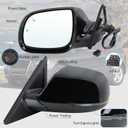 Left Driver Side Mirror Compatible With 2009 2010 2011 2012 2013 2014 2015 2016 2017 Audi Q5 With Power Folding Power Glass Heated Puddle Light Turn Signal Black Replace#8R1857409K01C(9Pins)