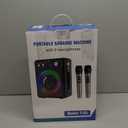 Karaoke Machine, Portable Bluetooth Karaoke Speaker with 2 Wireless Microphones, PA System for Adults Kids with LED Lights & Echo Adjustment, Supports TWS/TF/USB/AUX for Home Party (T03-2 MICS)