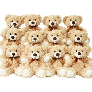 12 Pack Teddy Bears Bulk 13.5 inch Small Teddy Bear Stuffed Bears for Baby Shower Centerpiece Decorations for Christmas Valentine's Mother's Day for Kids or Adults (12 Light Brown)