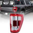 LED Passenger Side Tail Light Compatible with 2021 2022 2023 Ford F150 F-150 W/Blind Spot (Module Not Included) Right Tail Lamp Replace ML3Z13404D (red)