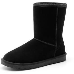 Bruno Marc Men's Winter Boots Cold Weather Outdoor Casual Warm Suede Faux Fur Lining FuzzyClassic Short Boots (10.5, All Black)