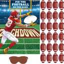 Faccito Football Games for Kids Pin The Football on The Hand Pin The Goalpost with 24 Pcs Stickers Large Poster Blindfold for Sports Theme Birthday Party Decorations Kids Adults Activities Supplies