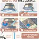 Cozy Essential Vacuum Storage Bags, 80% Compression Vacuum Seal Space Saver Plastic Packaging Bags for Clothes, Blankets, Pillow, Bedding, Comforters, Sealer Clothing Storage,8 XXL Jumbo