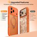 360 Spin Magnetic Stand for iPhone 17 Pro Max Case, [Fit for MagSafe][Military Protection][Full Camera Protection] Adjustable Kickstand iPhone Case for iPhone 17 Pro Max 6.9", Cosmic Orange