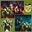 Amyhill 3.7 ft Orc Warrior Cardboard Cutout Life Size Stand up Halloween Angry Evil Green Ogre Backdrop Photo Props Standup for Fantasy Themed Halloween Party Decoration