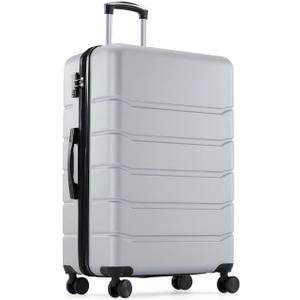 OLIXIS 20 Inch Carry-On Luggage, Hardside Suitcase with Spinner Wheels, Lightweight ABS Hard Shell Travel Luggage, TSA Approved Lock, Expandable Small Suitcase for Business & Travel–Light Grey