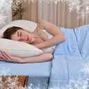 Cooling Comforter King Size - Cooling Blankets for Hot Sleepers and Night Sweats, Absorbs Body Heat to Keep Cool, Luxury Breathable Soft Lightweight - Blue, Q-Max>0.4, King (90" x 106")