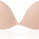 Awant Strapless Sticky Bra Invisible Sticky Boobs Silicone Adhesive Bra Backless Pushup Lift Bra Beige