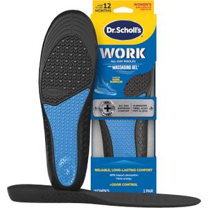 Work All-Day Superior Comfort Insoles (with) Massaging Gel, Women, 1 Pair, Trim to Fit, 2 Count (Pack of 1), Women's 6-10