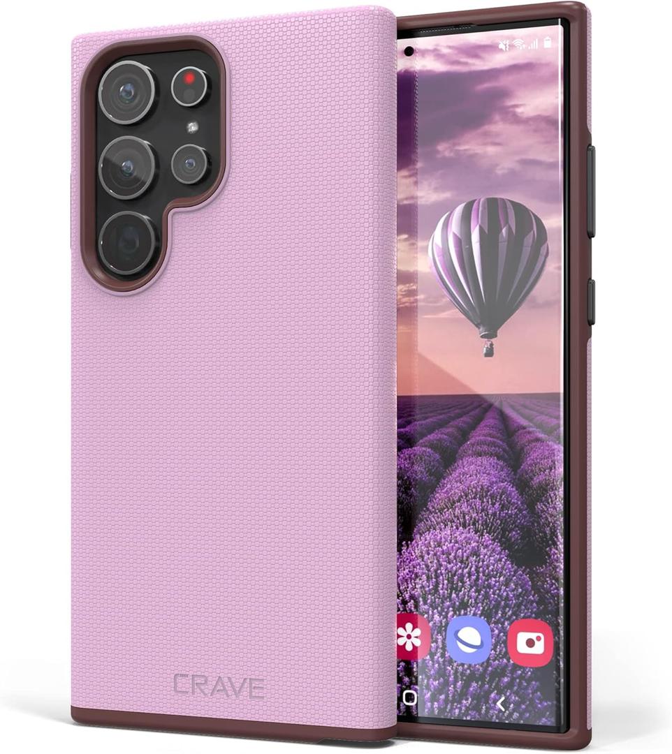 Crave for Samsung Galaxy S23 Ultra Case, Shockproof Protection Dual Layer Case for Samsung Galaxy S23 Ultra (6.8 inch) - Lilac