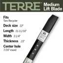 Terre Products, Single Medium Lift Lawn Mower Blade, 22 Inch Decks, Compatible with Toro Recycler, Replacement for 104-8697-03, 108-9764-03, 131-4547-03