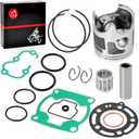 13008-1200 Top End Piston Bearing Ring Cylinder Gasket Kit 48.5mm Compatible with Kawasaki KX85 2001-2013 13001-0006 13033-1053 13033-1060