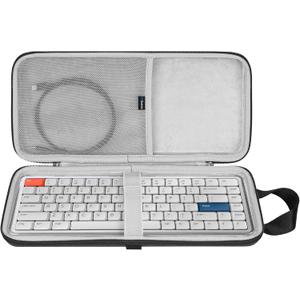 GEEKRIA Slim Keyboards Carrying Case, Compatible with Logitech MX Mechanical Mini, MelGeek O2, Flow Lite 84 / LOFREE Flow84, IQUNIX MQ80, 84 Keys Hard Shell Travel Bag (Dark Grey)