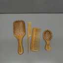 100% Bamboo Hair Brushes and Comb Set by Combetter, Comb for Women and Detangling, Great on All Hair, Eco-Friendly and Handmade for Women Men and Kids