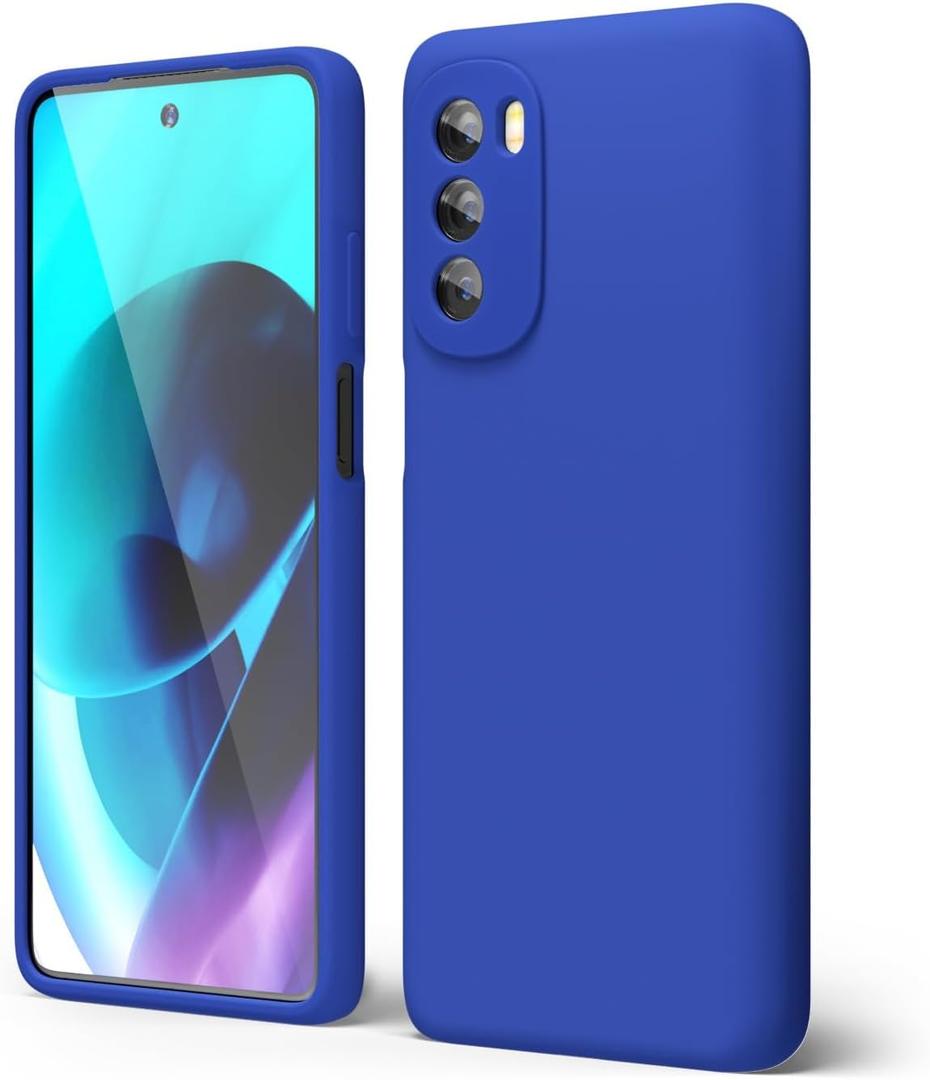 oakxco for Motorola Moto G Stylus 5G 2022 Phone Case Liquid Silicone, Cute Thin Slim Soft Rubber TPU Plain Smooth Gel Cover for Women Girl Design, Matte Solid Protective & Shockproof, Royal Blue