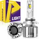 Auxbeam 9006 HB4 Fog Lights, X4 Series 9006 Powersports Lights 20000LM | 600% brightness, all in one design, built in fan and copper tube, plug and play, clear view, balanced beam, 6500k white