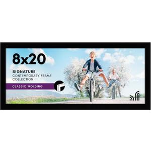 Americanflat 8x20 Picture Frame with Shatter-Resistant Glass - Signature Collection - Gallery-Style Frames Made of Engineered Wood - Photo Frame for Wall Display - Black