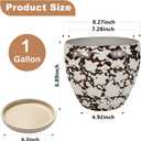 Ceramic Plant Pots With Saucer & Drainage, 8 inch Indoor Flower Pots