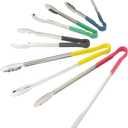 Winco Utility Tong with Black Non-Slip Grip, 12-Inch, Stainless Steel