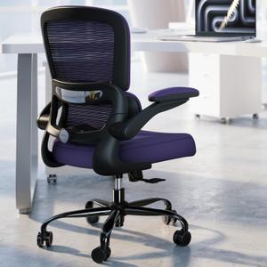 Office Chair - Ergonomic Desk Chair with Adjustable Lumbar Support, Mesh Computer Chair, Executive Chair for Home Office Comfortable Lumbar Support (Violet), Pack of 1