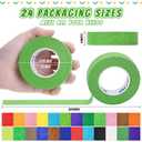 24 Rolls Colored Masking Tape Bulk for Art, 0.6 inch x 720 Yards for Crafts, Labeling, DIY Decorative, colored painters tape, Rainbow Colors Tape for General Use Projects, Easy Tear No Residue