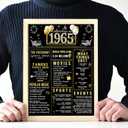 6 x ZZDWLDHA 59th Birthday Decorations for Women or Men, Classy Vintage Table Decor, Birthday Card Poster for Him or Her Turning 59 Years Old, Back in 1965Unframed