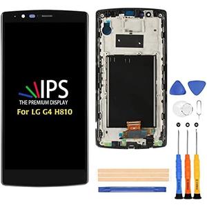 Compatible with LG G4 H810 LCD Display Screen Replacement, for LG G4 H810 H811 H815 LS991 VS986 Display LCD Panel Repair Parts Kit, with Tools + Black with Frame