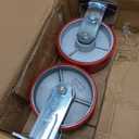 VEVOR Caster Wheels Set of 4, 6" Heavy Duty Casters (2 Rigid and 2 Swivel Casters with Side Brake) Polyurethane Iron Core Plate 4000LBS Capacity