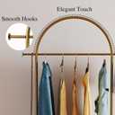 Gold Clothing Rack,Freestanding Coat Rack with Faux Marble shevles,Modem Arch Gold Garment Rack with shoes rack for Small Spaces,Bedroom, Entryway