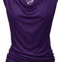 Zeagoo Tank Top for Women Trendy Going Out Tops Sleeveless Shirts Ruched Business Casual Basic Tunic Tops (Medium, Purple)