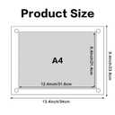 CRAFTIFANO Acrylic Picture Frame 5x7 Inch Desktop Clip Frame Desktop Convertible Horizontal Vertical Display for Photos Art Certificates UV Protected Floating Frame (3, Clear)