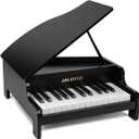 Kids Piano Keyboard, 25 Keys Grand Piano for Kids, Mini Music Educational Instrument Toy, Volume Adjustable, Wood Toy for Toddlers Girls Boys (Black)