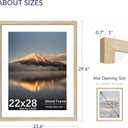 22X28 Poster Frame, Display Pictures 18X24 with Mat or 22X28 Without, Wall Hanging Frames, Natural Oak, 3 Pack