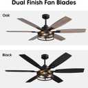 LuminFan 60 Inch Ceiling Fans with Lights and Remote Control, Farmhouse Ceiling Fan for Bedroom Living Room and Patio, Retro Black Caged Ceiling Fan for Indoor and Outdoor